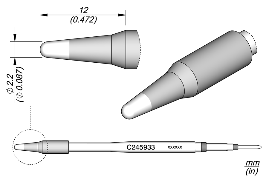 C245933 - Conical Cartridge Ø 2.2